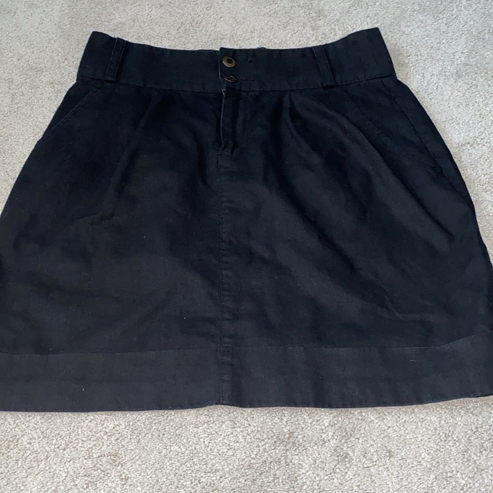 Anthropologie Silence + Noise Black Skirt size 8 Linen Cotton‎